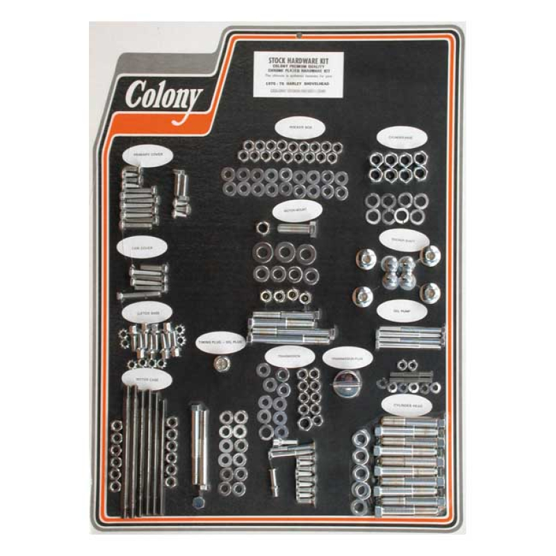 COLONY MOTOR SCREW SET CHROME, OEM STYLE 989564