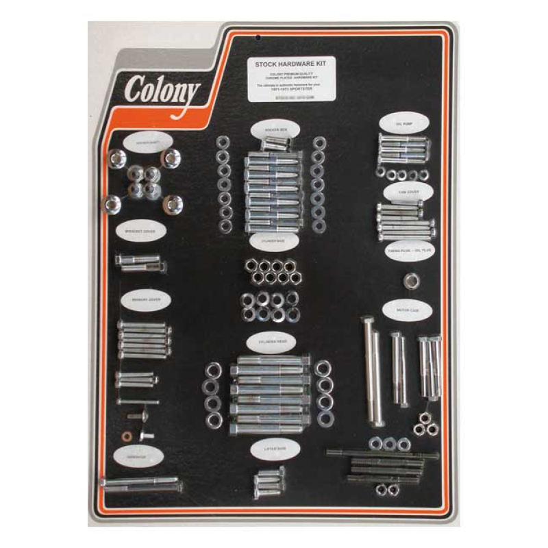 COLONY MOTOR SCREW SET CHROME, OEM STYLE 989578