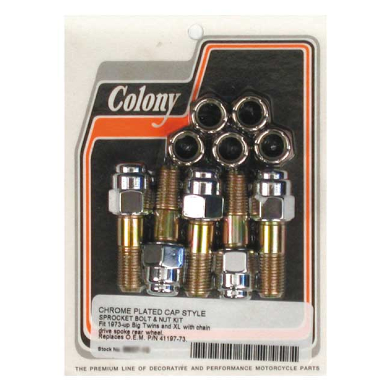 COLONY SPROCKET BOLT & NUT KIT CAP, REAR SPOKE WHEEL WITH CHAIN 989945