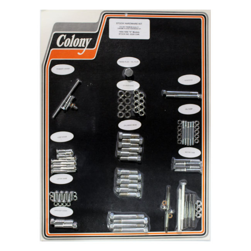 COLONY MOTOR SCREW SET CHROME, OEM STYLE 990098